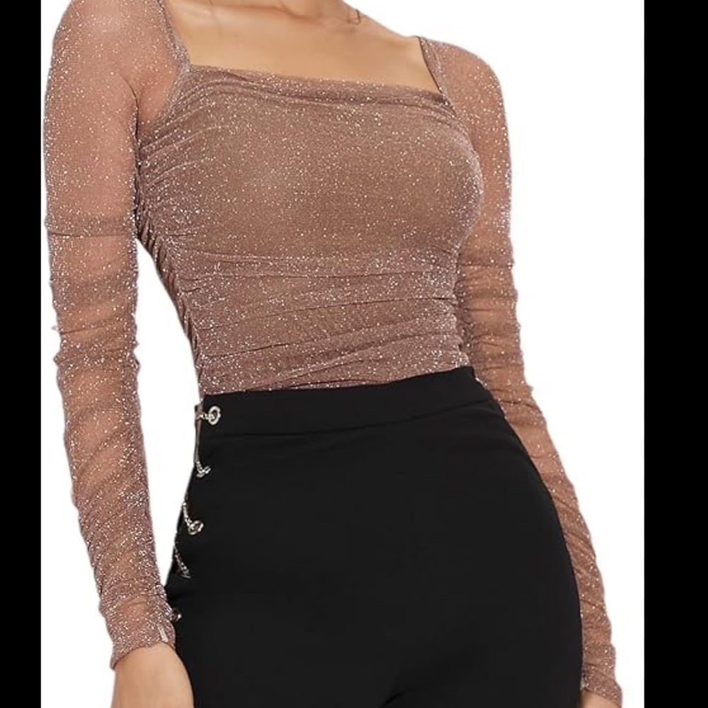 Women’s long sleeve mesh blouse